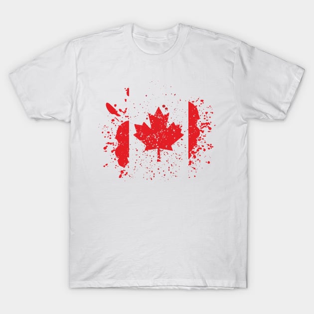 Grunge Canadian Flag T-Shirt by Jamie Lee Art